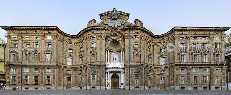 Carignano Palace by Guarino Guarini，正面视图，都灵，意大利